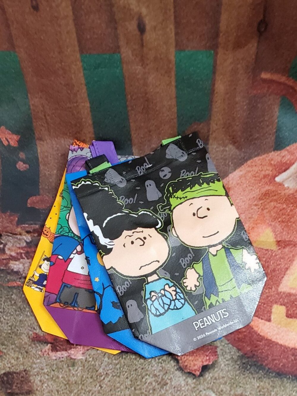 Peanuts Halloween Reusable 4-Pack Mini Totes by Legacy 8x7 NWT
